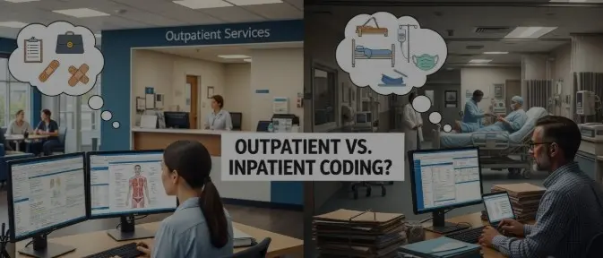 what is the difference between outpatient and inpatient coding